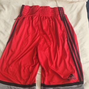 Adidas Scarlet Sports Shorts with Black Accents